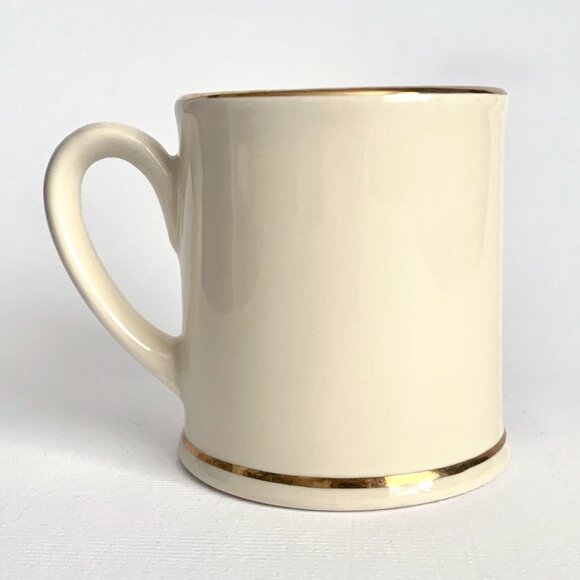 Harrods Knightsbridge London Ivory Gold Coffee Tea Mug Cup Collectible Souvenir - Picture 2 of 8